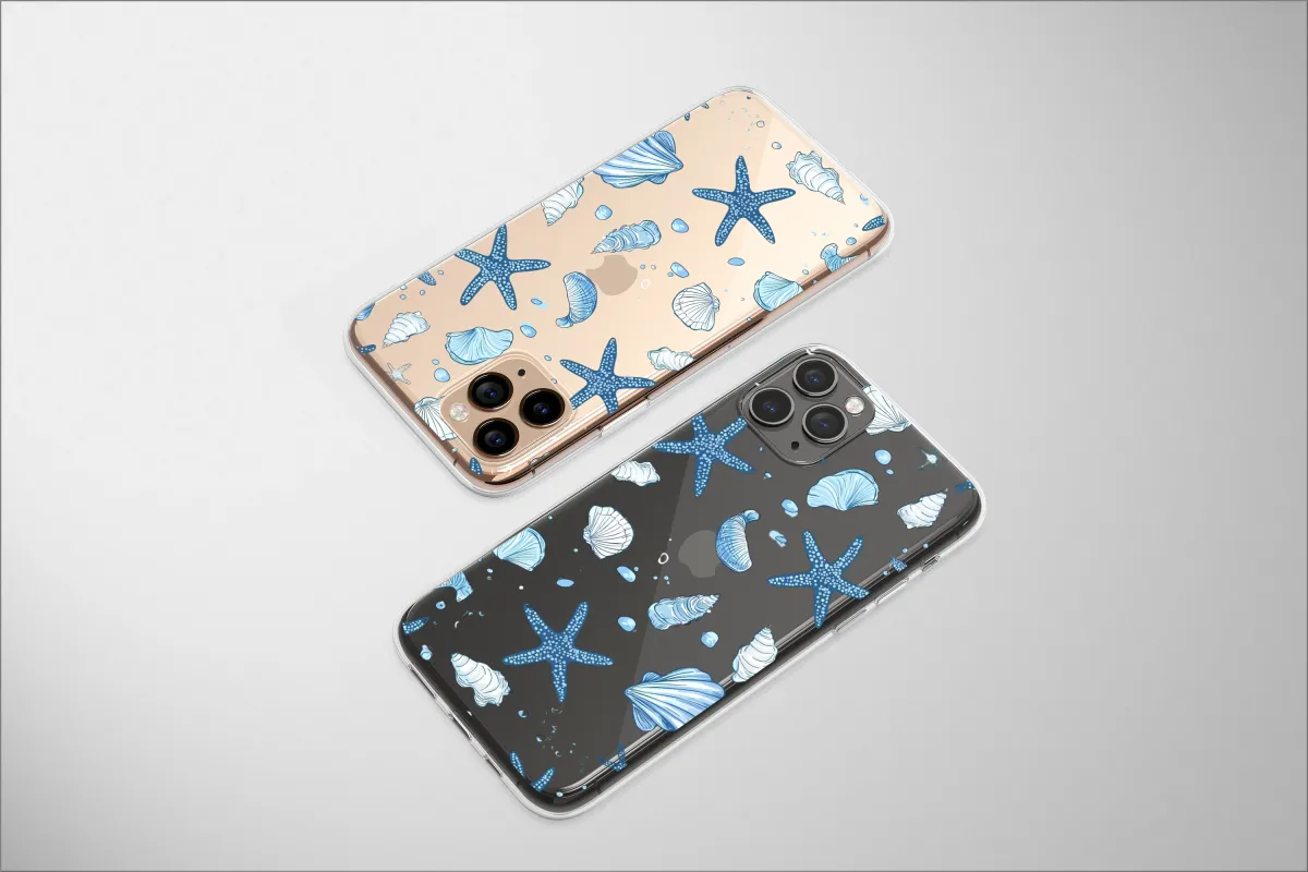 Clear Scattered Stars of the Seashore Phone Case iPhone Samsung Cover Pixel 6758 - Image 1