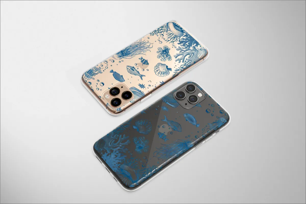 Clear Secrets of the Deep Blue Phone Case iPhone Samsung Cover Pixel 6689 - Image 1