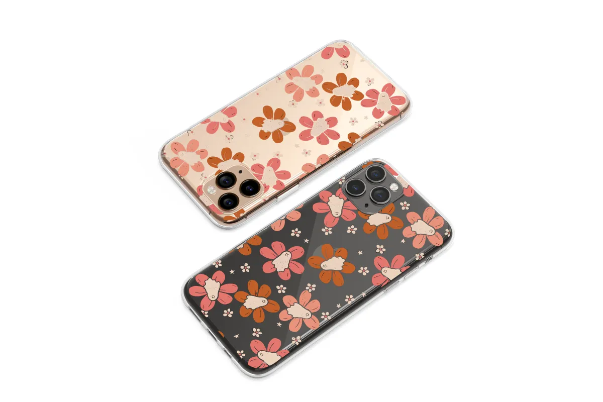 Clear Spirits in the Retro Flower Patch Phone Case iPhone Samsung Cover Pixel 6945 - Image 1