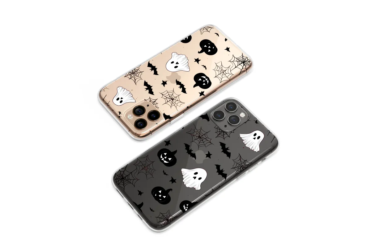 Clear Spooky Cute Ghostly Night Dance Phone Case iPhone Samsung Cover Pixel 7439 - Image 1