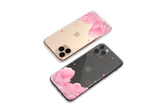 Clear Starry Shower Over Dreamy Clouds Phone Case iPhone Samsung Cover Pixel 6281