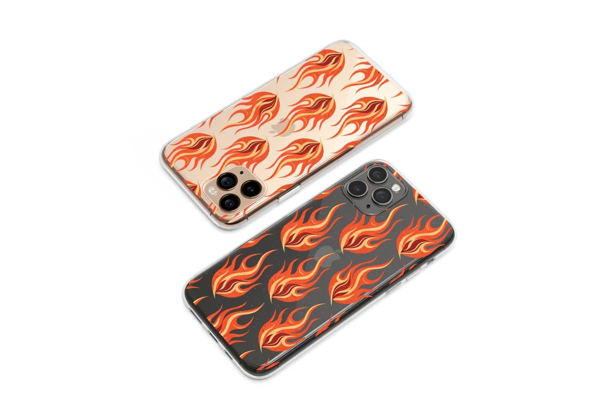 Clear Static Burn of Endless Flames Phone Case iPhone Samsung Cover Pixel 6922 - Image 1