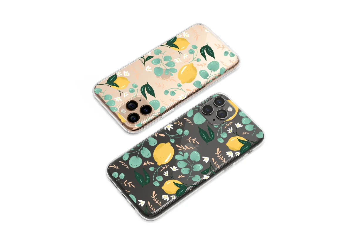 Clear Summer Citrus Midnight Garden Art Phone Case iPhone Samsung Cover Pixel 7249 - Image 1