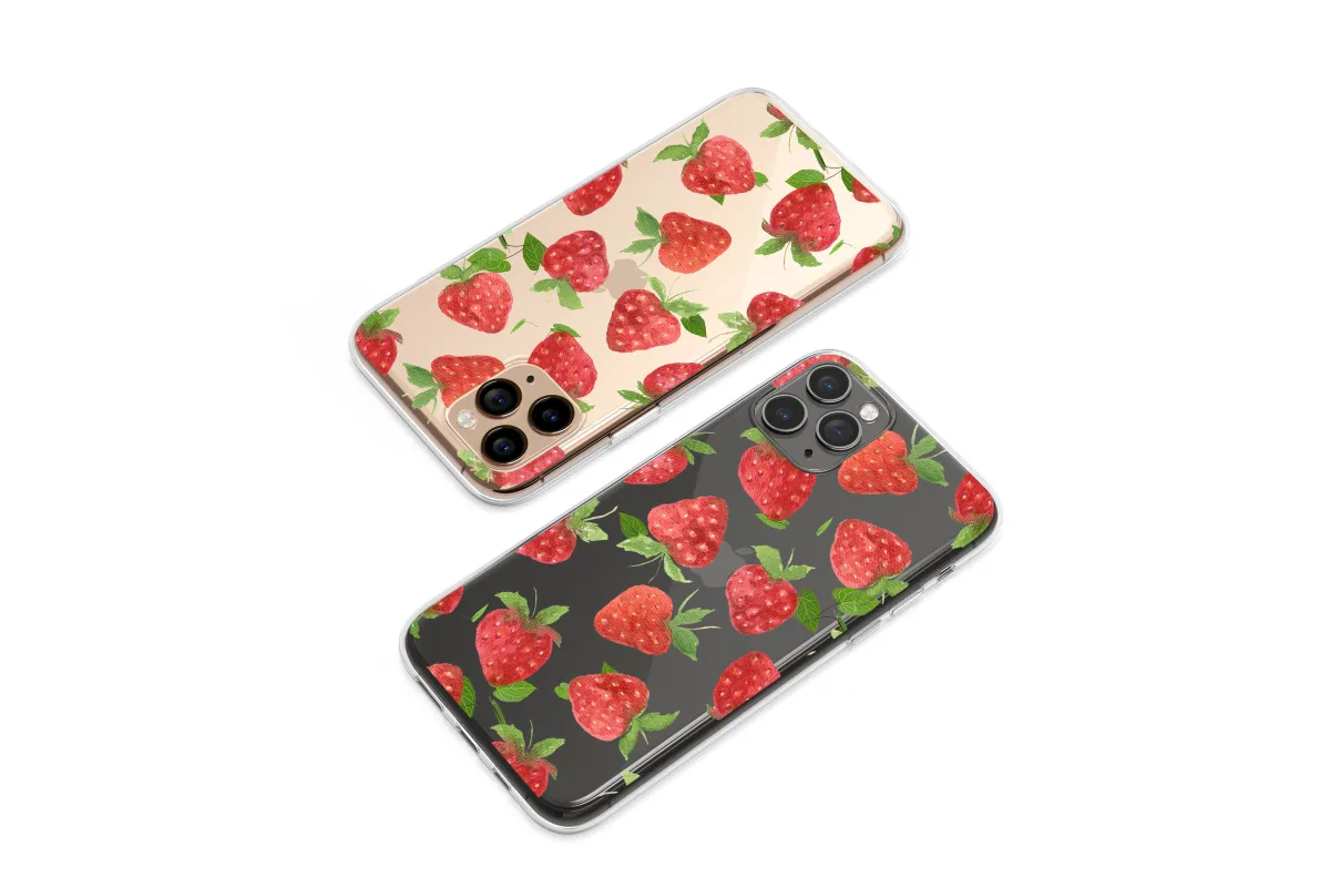 Clear Sweet Berries on a Velvet Night Phone Case iPhone Samsung Cover Pixel 6522 - Image 1