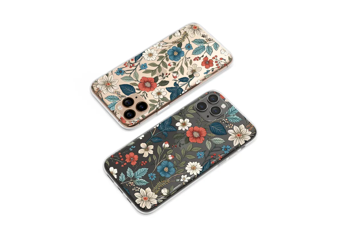 Clear Twilight Wildflower Tapestry Phone Case iPhone Samsung Cover Pixel 6888 - Image 1