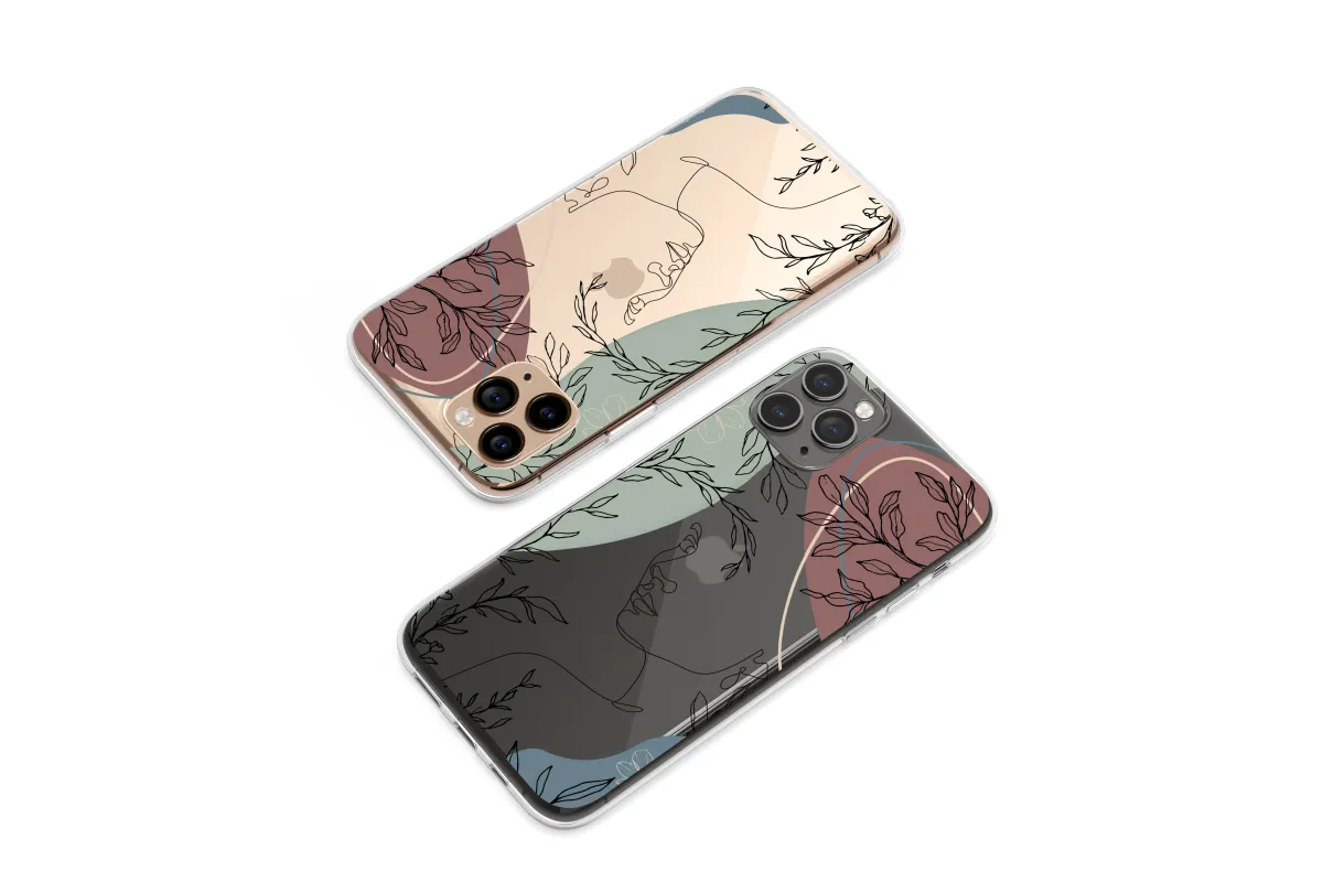 Clear Visage Veiled in Botanical Dreams Phone Case iPhone Samsung Cover Pixel 6527 - Image 1