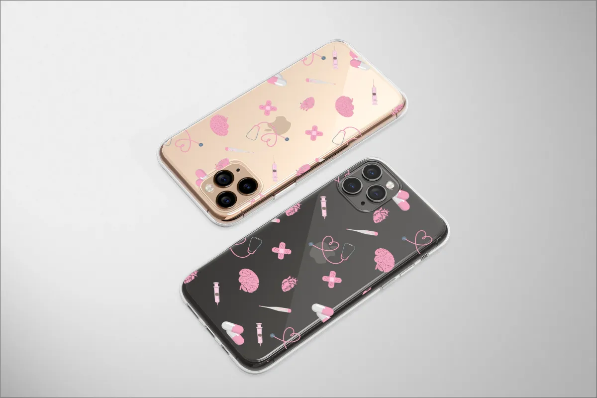 Clear Vital Signs in Pretty Pink Phone Case iPhone Samsung Cover Pixel 6687 - Image 1