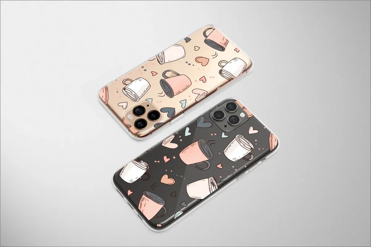 Clear Warm Mugs and Cozy Hearts Phone Case iPhone Samsung Cover Pixel 6663 - Image 1