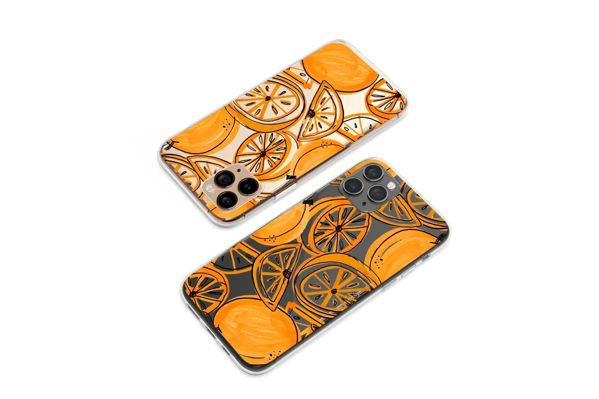 Clear Watercolor Oranges in the Night Phone Case iPhone Samsung Cover Pixel 6889 - Image 1