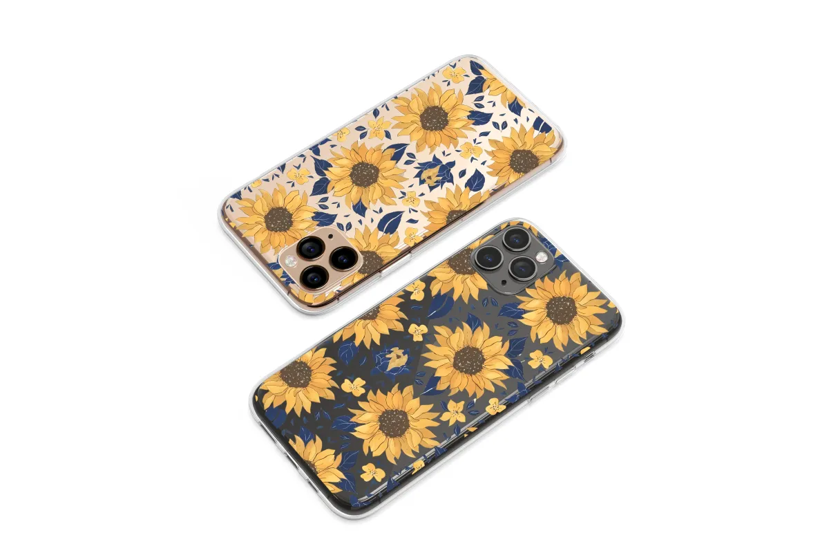 Clear Where Sunflowers Meet the Night Phone Case iPhone Samsung Cover Pixel 6303 - Image 1