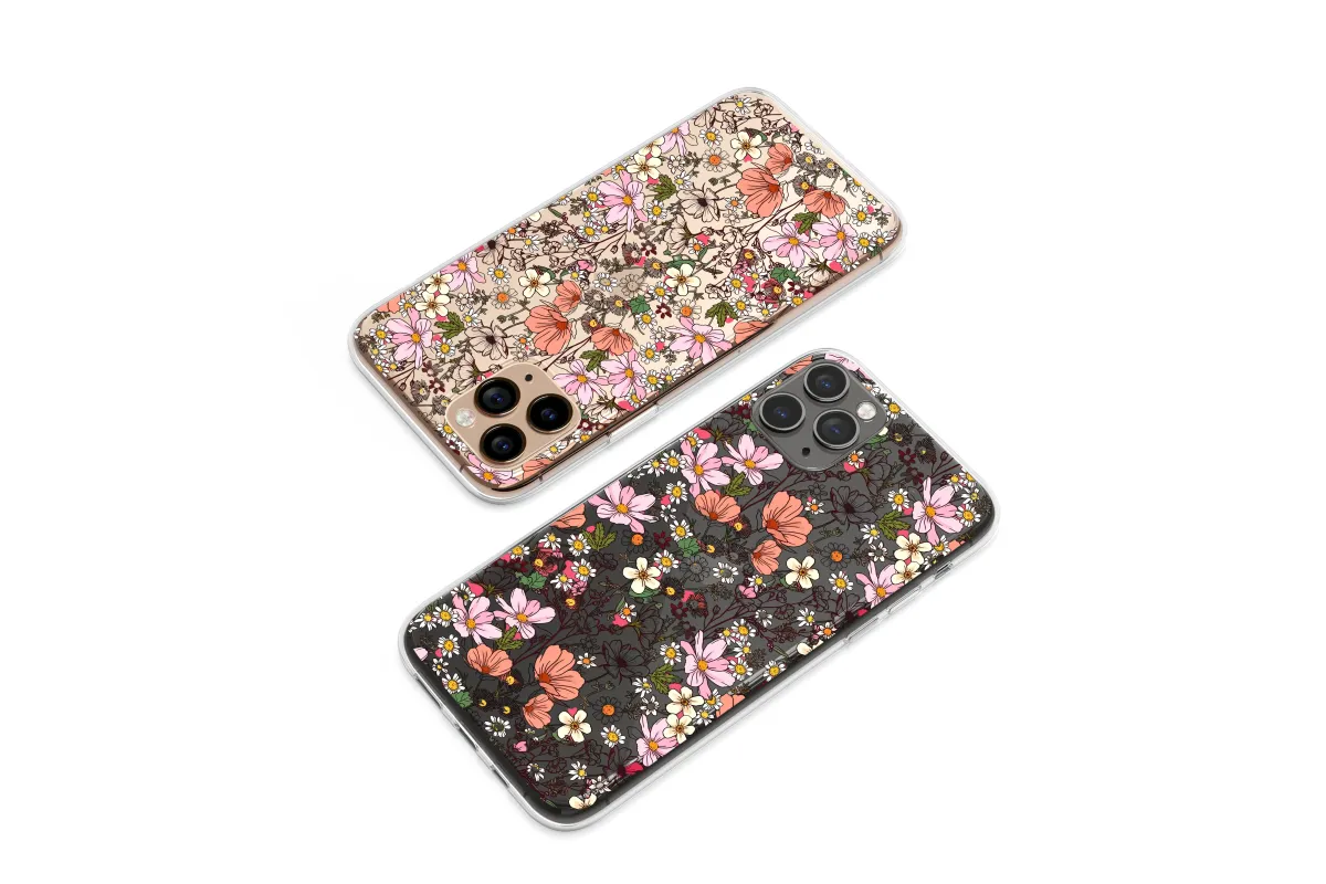 Clear Where Wildflowers Bloom in Shadow Phone Case iPhone Samsung Cover Pixel 6947 - Image 1