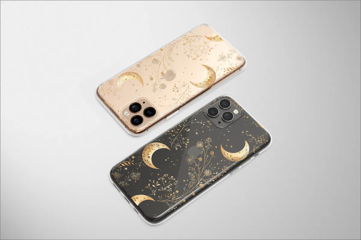 Clear Whispers of a Gilded Moon Phone Case iPhone Samsung Cover Pixel 6727 - Image 1