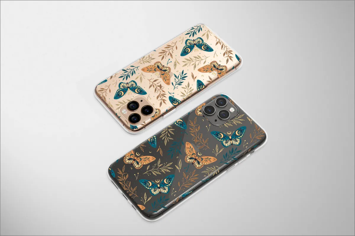 Clear Whispers of the Lunar Moth Phone Case iPhone Samsung Cover Pixel 6728 - Image 1
