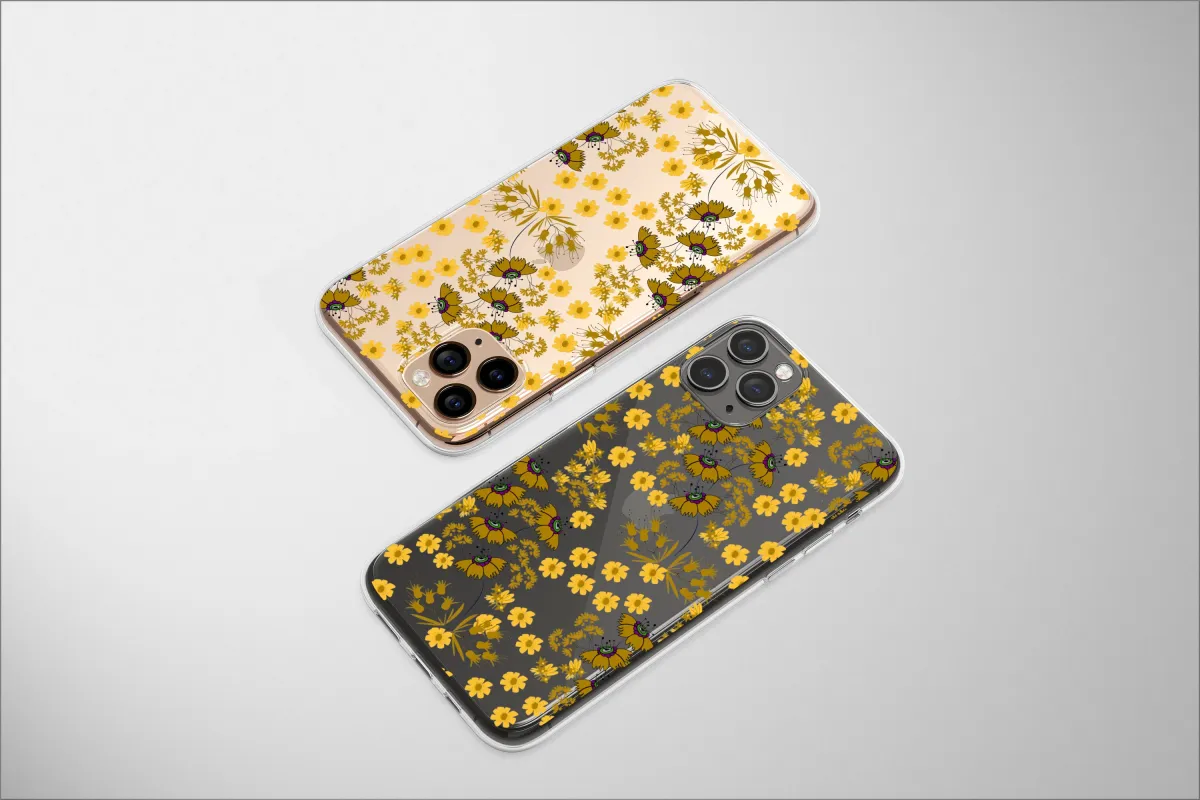 Clear Wild Golden Blooms Cascade Phone Case iPhone Samsung Cover Pixel 6757 - Image 1