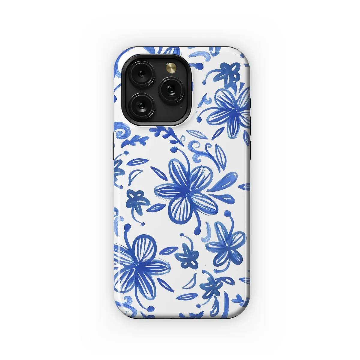 Cobalt Dreams Watercolor Floral Art Phone Case iPhone Samsung Cover Pixel 7967 - Image 1