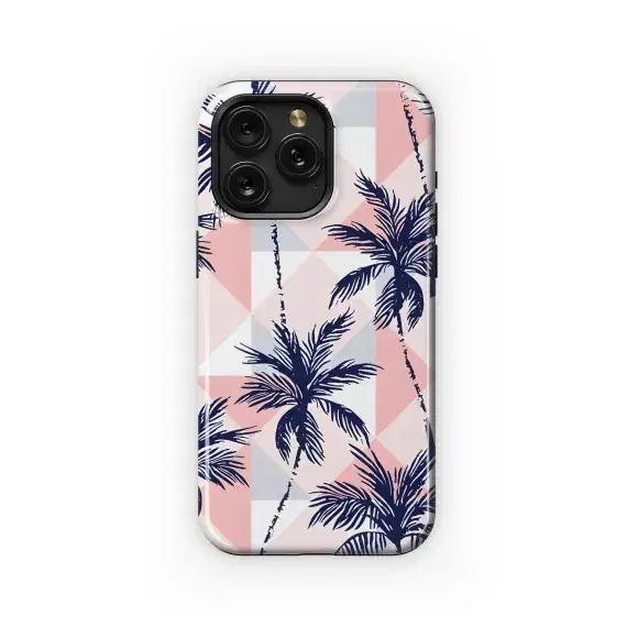 Coconut Trees Rhombus Retro Phone Case iPhone Samsung Cover Pixel 2686 - Image 1