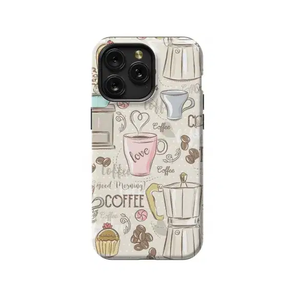 Coffe Cup Mug Collage Beans Phone Case iPhone Samsung Pixel & More #231 - Image 1