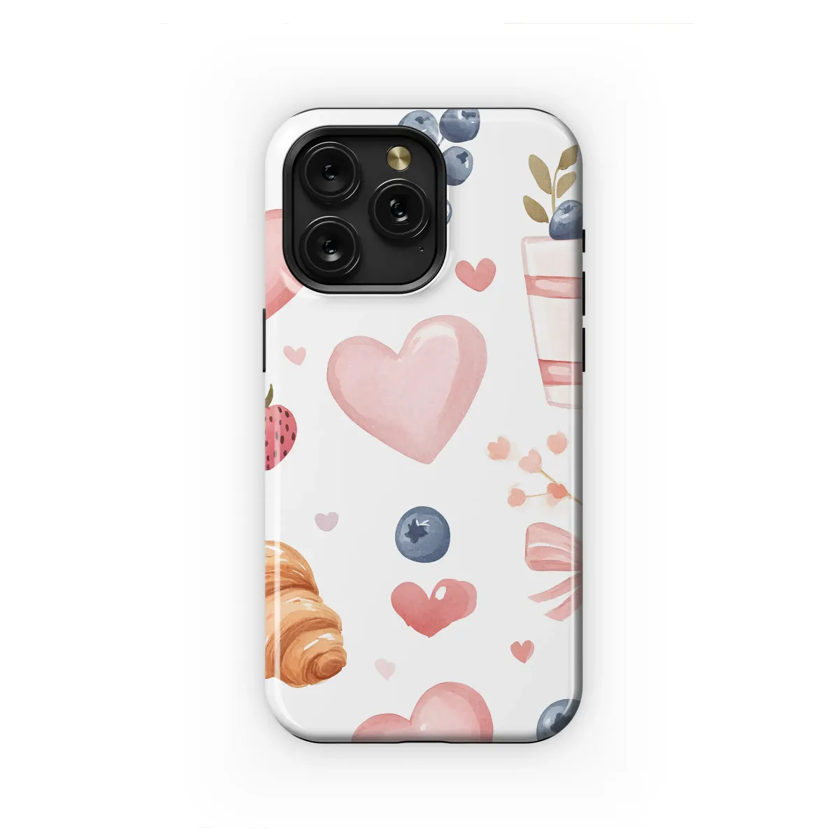 Coffee, Berries, and Morning Love Phone Case iPhone Samsung Cover Pixel 6541 - Image 1
