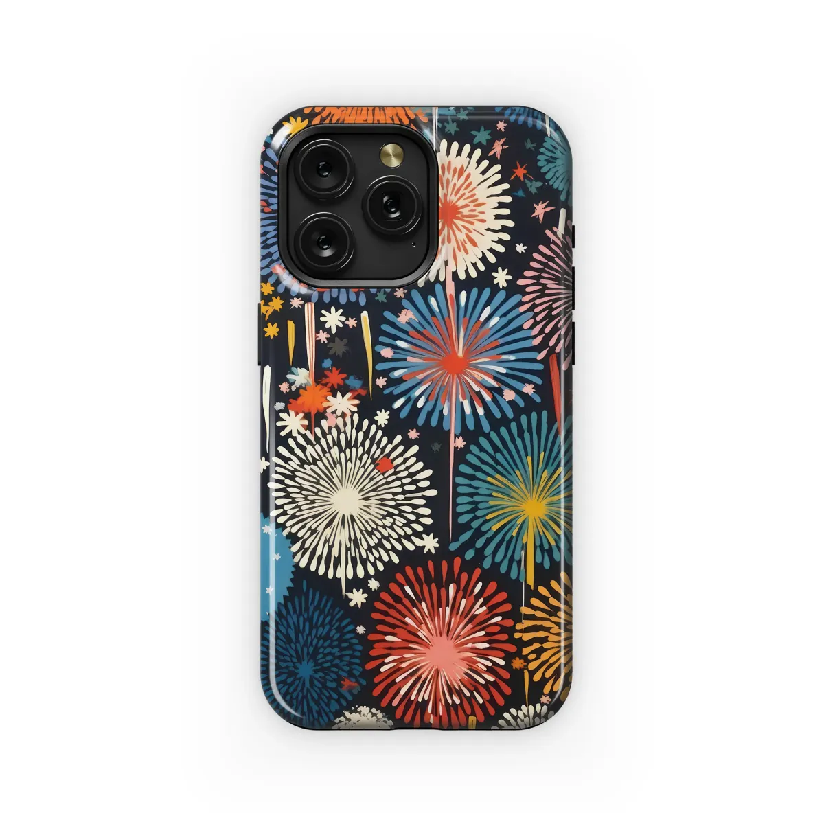Colorful Fireworks Night Sky Pattern Phone Case Cover for iPhone 17 Pro Max 16 15 Plus 14 13 Mini SE Samsung S25 S24 Google Pixel 10 9 8200 - Image 1