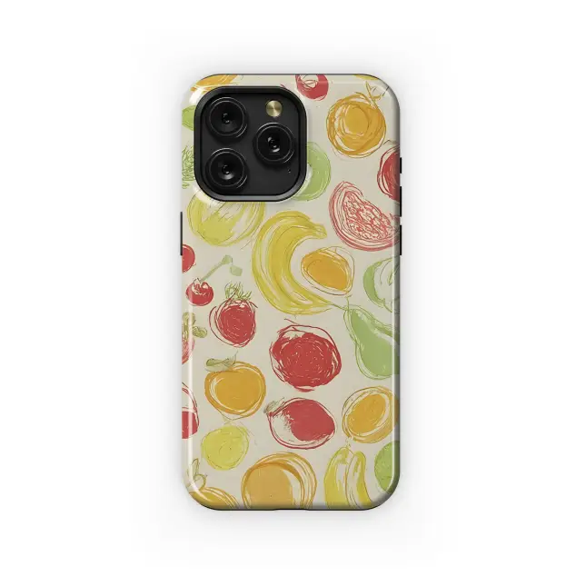Colorful Fruit Contour Phone Case iPhone Samsung Cover Pixel 3388