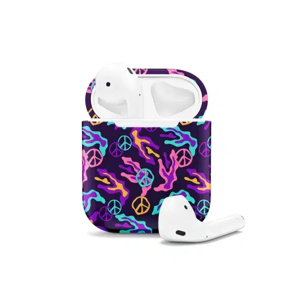Colorful Peace Trippy Psychedelic Seamless AirPods Case AirPods Pro AirPods Pro 2 AirPods 3 AirPods 2 Glossy 1610 - Image 1