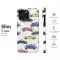 Colorful Retro Car Sketch Pattern Phone Case iPhone Samsung Cover Pixel 5254 - Image 7