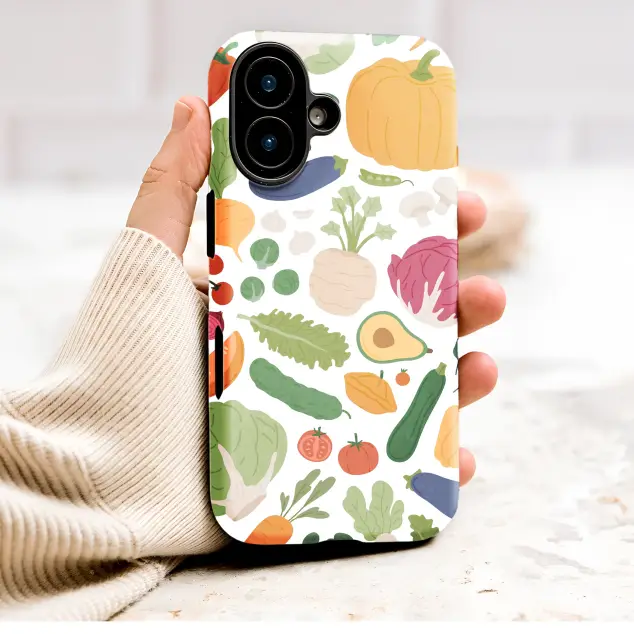 Colorful Vegetable Garden Illustrated Art Phone Case Cover for iPhone 17 Pro Max 16 15 Plus 14 13 Mini Samsung S25 S24 Pixel 10 9 9234