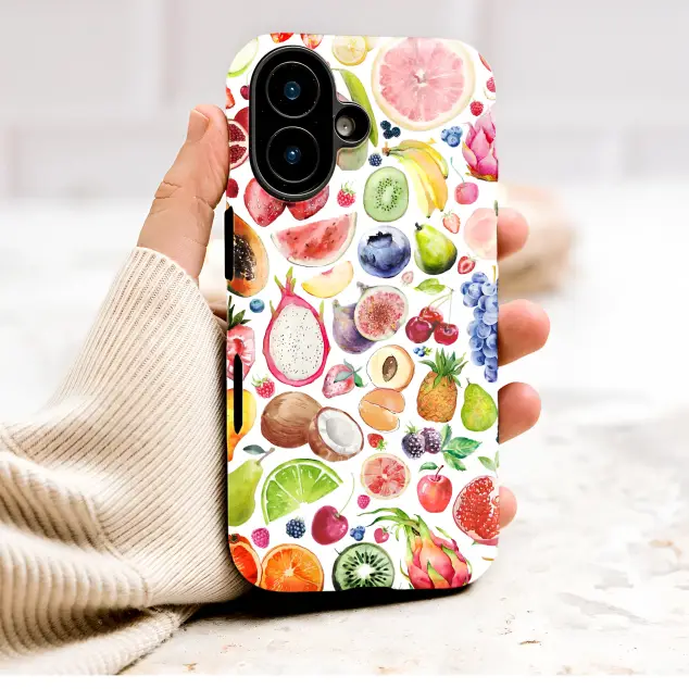 Colorful Watercolor Fruit Salad Tropical Pattern Phone Case Cover for iPhone 17 Pro Max 16 15 13 Samsung S26 S25 Pixel 9930