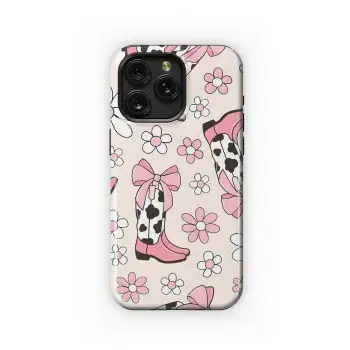 Coquette Cowgirl Boot Floral Retro Phone Case iPhone Samsung Cover Pixel 3200 - Image 1