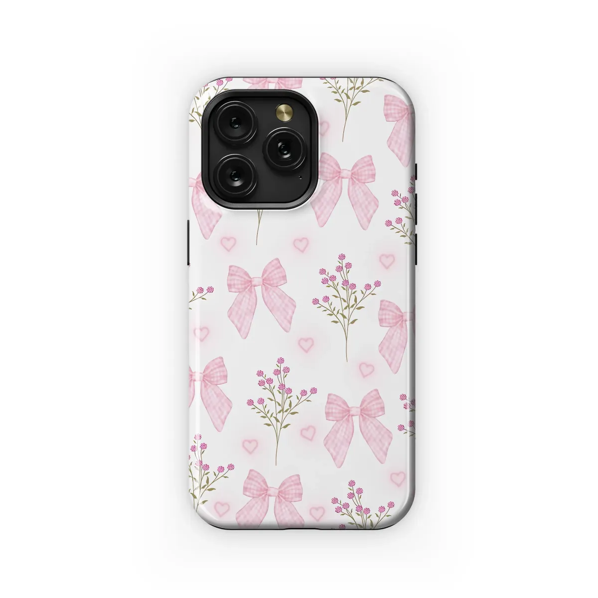 Coquette Gingham Bow Wildflower Dream Phone Case iPhone Samsung Cover Pixel 7040 - Image 1