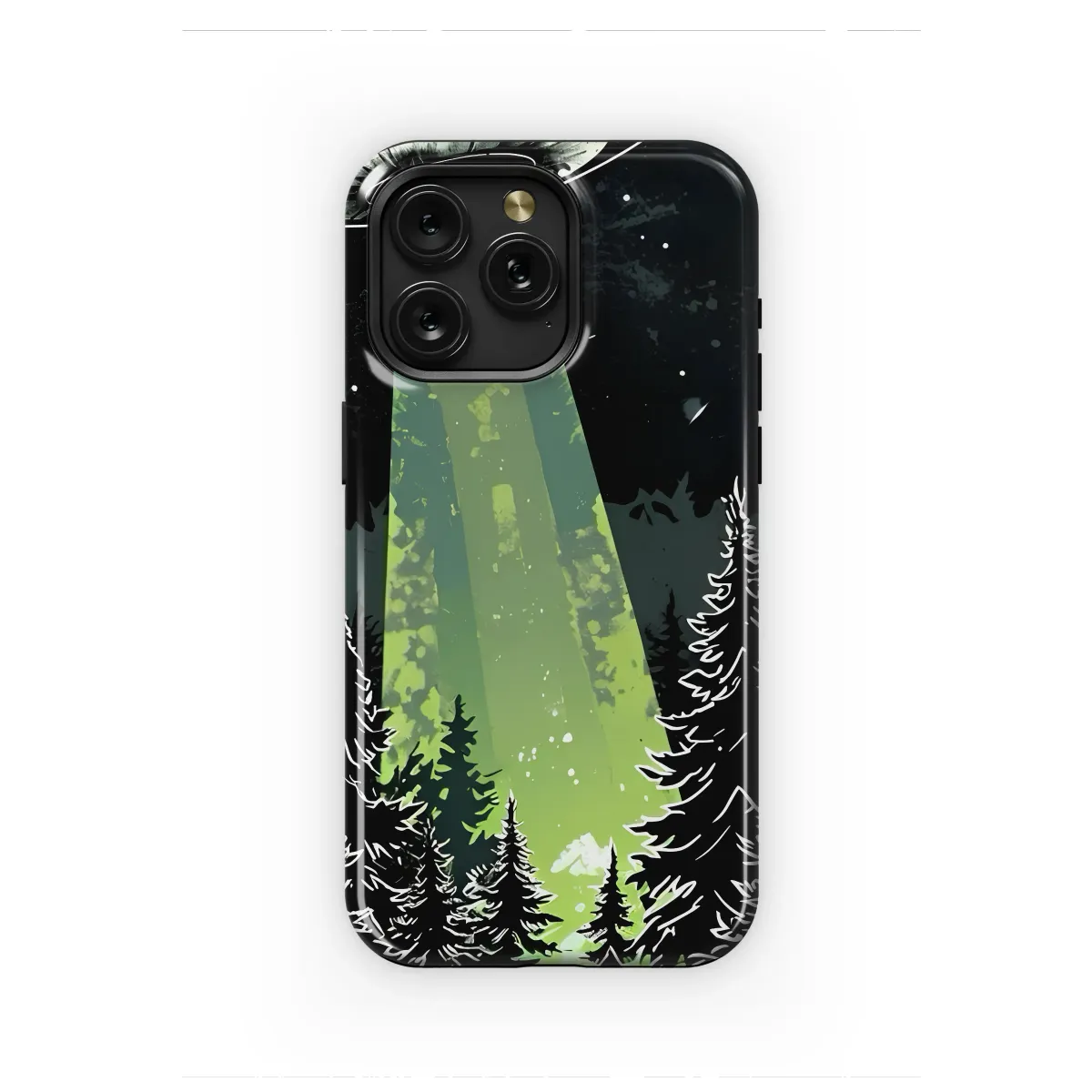Cosmic Abduction Forest Night Art Phone Case iPhone Samsung Cover Pixel 7700 - Image 1
