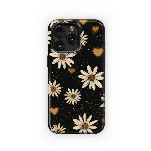 Cosmic Daisies and Golden Hearts Phone Case iPhone Samsung Cover Pixel 6371