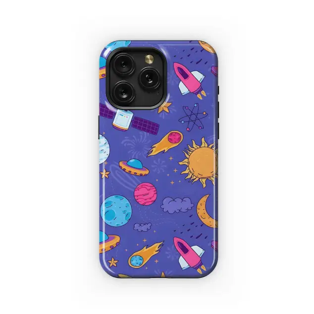 Cosmic Doodle Print Phone Case iPhone Samsung Cover Pixel 5434