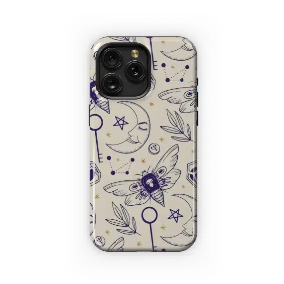 Cosmic Moth Moon Crystal Key Phone Case iPhone Samsung Cover Pixel 5287 - Image 1