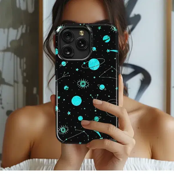 Cosmic Teal Galaxy
 Phone Case iPhone Samsung Cover Pixel 5608 - Image 1