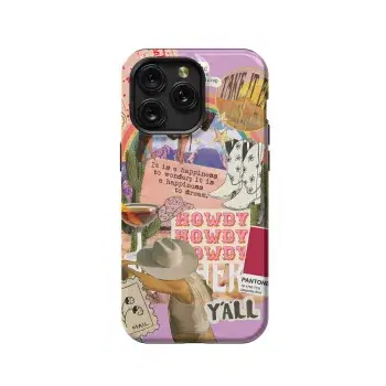 Country Howdy Collage Cowgirl Yall Phone Case iPhone Samsung Pixel & More - Image 1