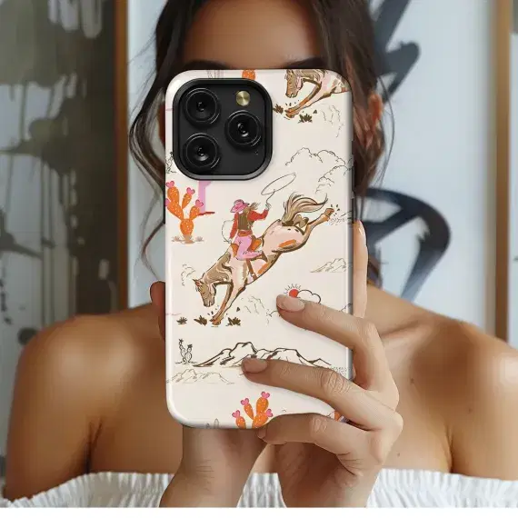 Cowboy Cowgirl Horse Phone Case iPhone Samsung Cover Pixel 2605 - Image 1