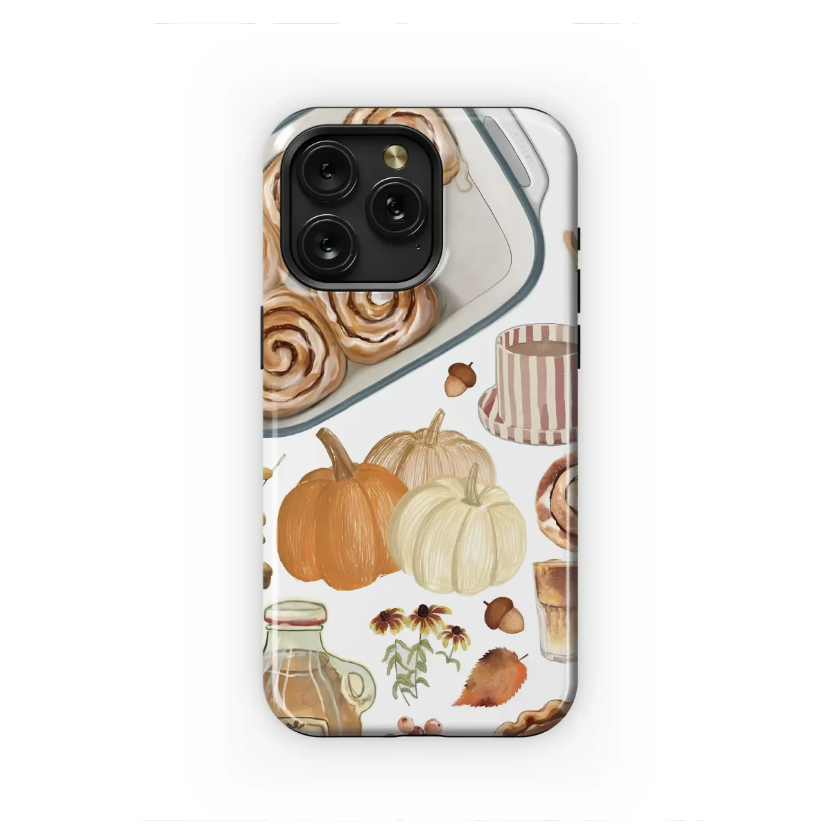 Cozy Autumn Collage Pumpkin Spice Illustration Phone Case Cover for iPhone 17 Pro Max 16 15 Plus 14 13 Mini Samsung S25 S24 Pixel 10 9 8754 - Image 1