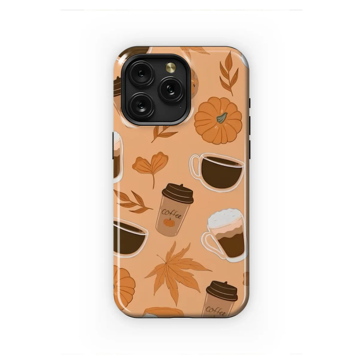 Cozy Autumn Pumpkin Spice Pattern Phone Case iPhone Samsung Cover Pixel 7492 - Image 1