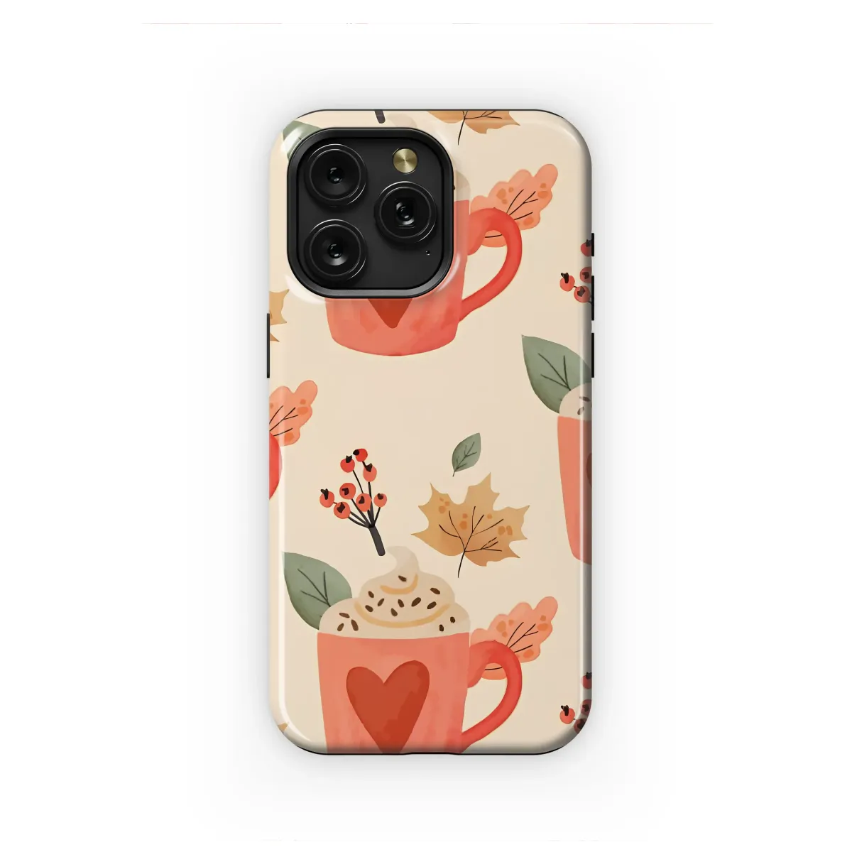 Cozy Autumn Spice Latte Art Phone Case iPhone Samsung Cover Pixel 7430 - Image 1