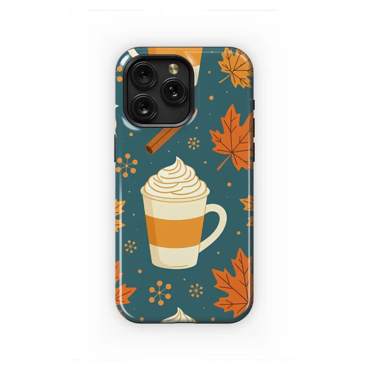 Cozy Autumn Spice Latte Pattern Phone Case iPhone Samsung Cover Pixel 7854 - Image 1