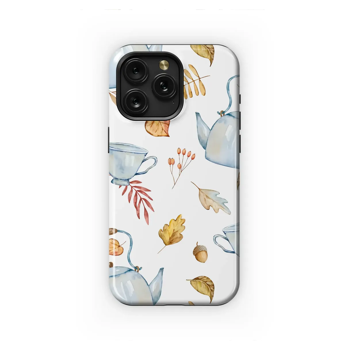 Cozy Autumn Teatime Watercolor Art Phone Case iPhone Samsung Cover Pixel 7910 - Image 1