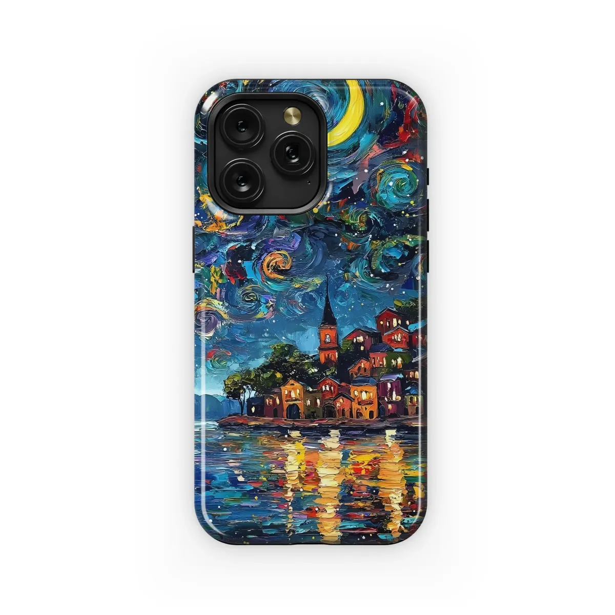 Crescent Moon Village Night
 Phone Case iPhone Samsung Cover Pixel 6116 - Image 1