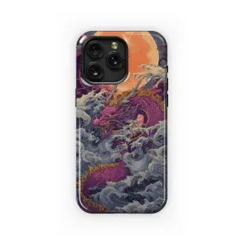 Crimson Dragon Waves
 Phone Case iPhone Samsung Cover Pixel 5559 - Image 1