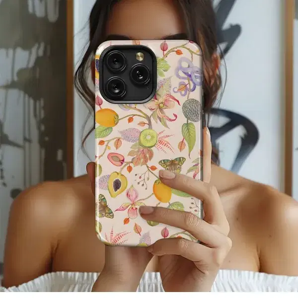 Crimson Leather Texture Phone Case iPhone Samsung Cover Pixel 4850 - Image 1