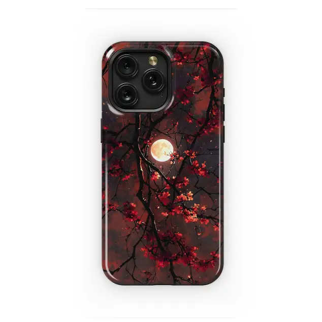 Crimson Moon Bloom
 Phone Case iPhone Samsung Cover Pixel 4151