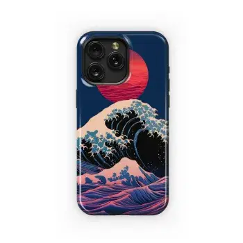 Crimson Wave Sunset
 Phone Case iPhone Samsung Cover Pixel 4279 - Image 1
