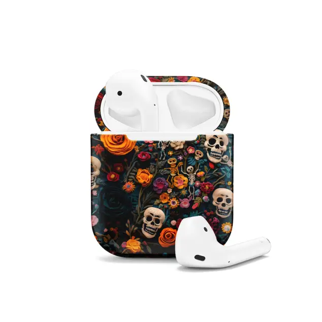 Crochet Floral Skeleton Gothic Ghost AirPods Case AirPods Pro AirPods Pro 2 AirPods 3 AirPods 2 Glossy 1584