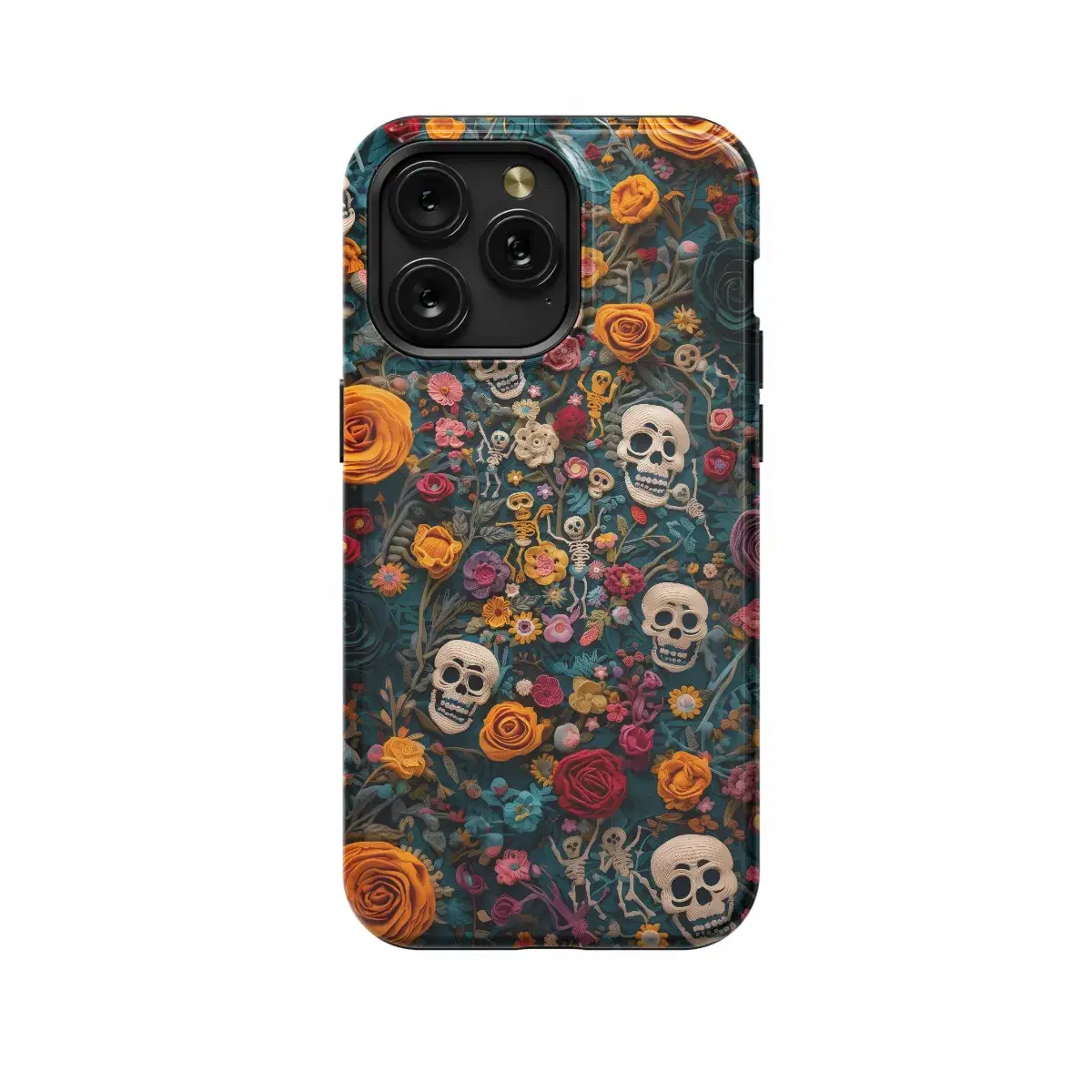 Crochet Floral Skeleton Gothic Ghost Phone Case iPhone Samsung Cover Pixel 1048 - Image 1
