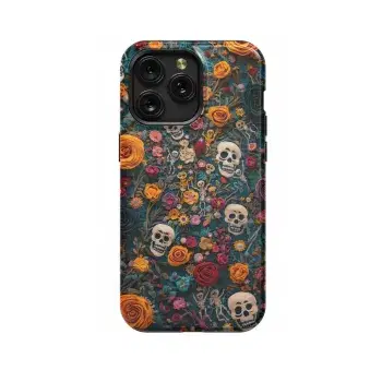Crochet Floral Skeleton Gothic Ghost Phone Case iPhone Samsung Cover Pixel 1048 - Image 1